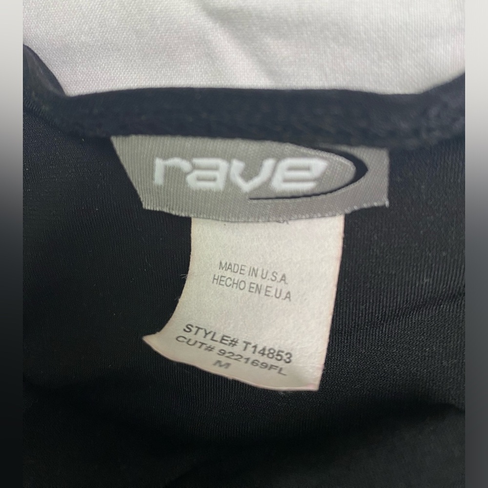 Rave medium Black Vintage Made in USA Strappy Front Top - Picture 9 of 11
